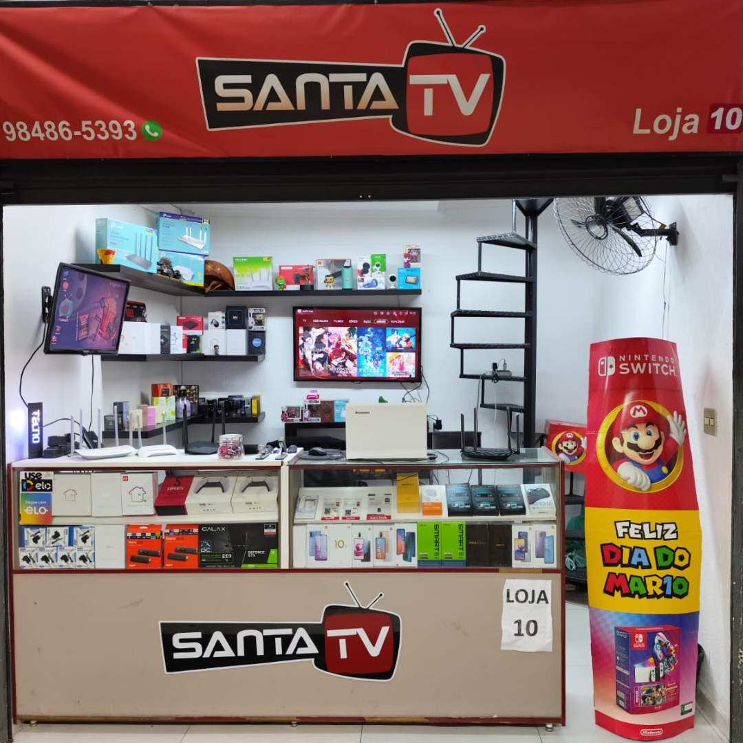 Banner Loja Física Santa Tv na Santa Ifigênia São Paulo